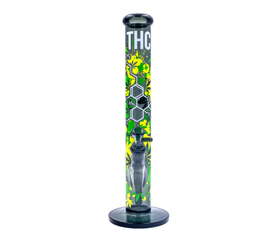 B1 FIRE-FLOW™ x BLACK LEAF® Cylinder Bong THC MOLECULE (400 mm x 51 mm)