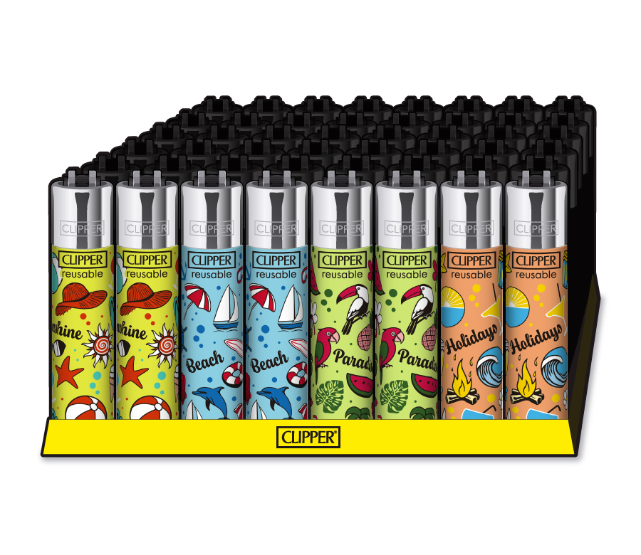 Feuerzeug, Clipper, recycelbar, Motivbecher, mehrfarbig
