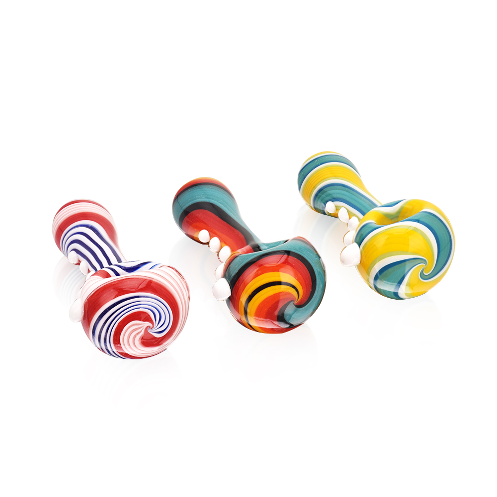 Kugelstifte, Lollipops, Schwanenglas?, Bunte Muster, Kugel mit Muster
