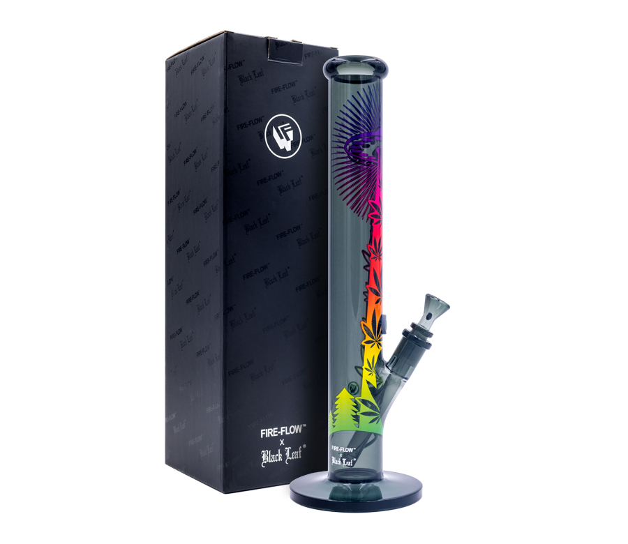 B1 FIRE-FLOW™ x BLACK LEAF® Cylinder Bong UFO GRADIENT (400 mm x 51 mm)