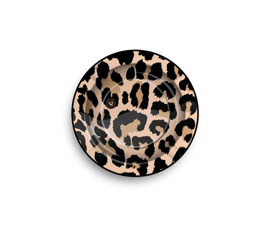 B6 FIRE-FLOW™ Metal Ashtray Leopard metallic (⌀135 mm)