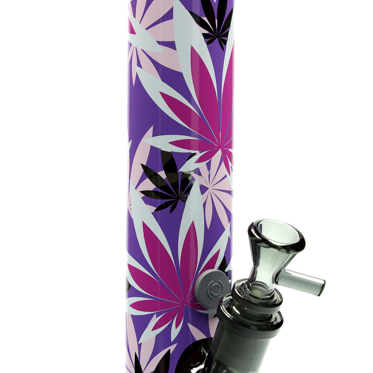 B1 FIRE-FLOW™ x BLACK LEAF® Cylinder Bong PINK LEAVES (400 mm x 51 mm)