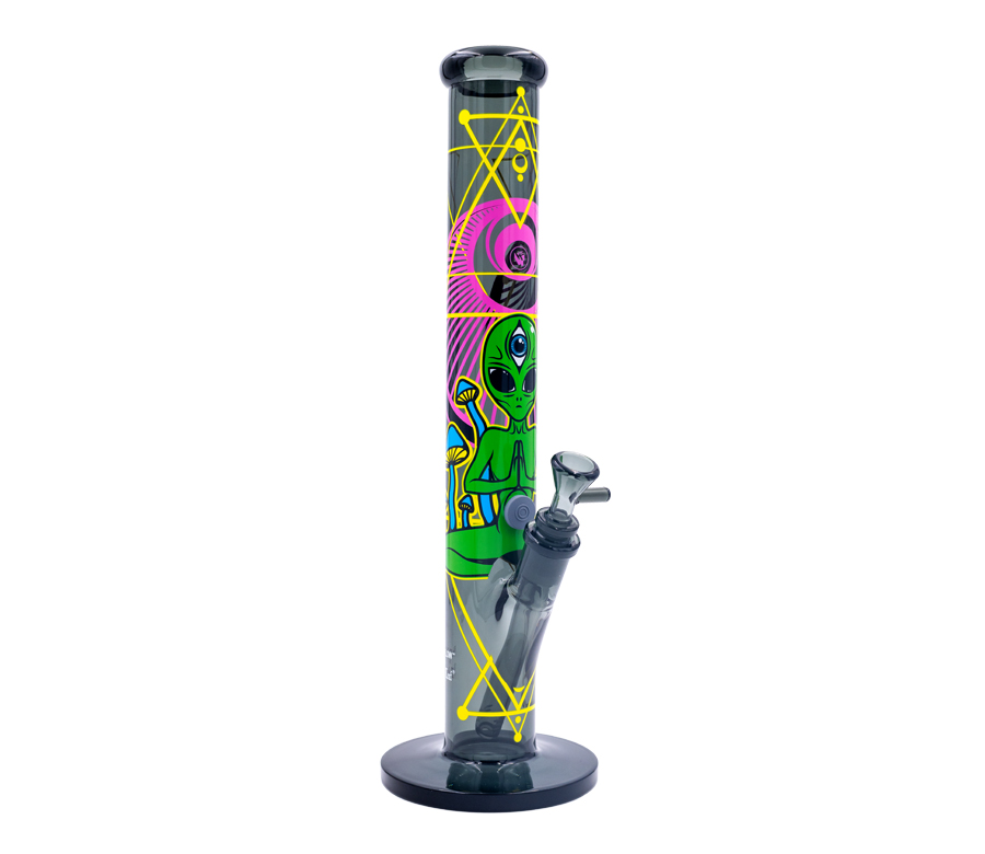 B1 FIRE-FLOW™ x BLACK LEAF® Cylinder Bong TRIPPY ALIEN (400 mm x 51 mm)