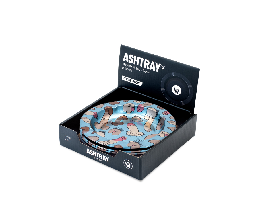 B6 FIRE-FLOW™ Metal Ashtray Dick Pattern metallic (⌀135 mm)