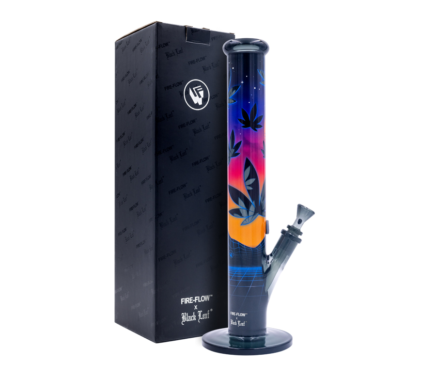 B1 FIRE-FLOW™ x BLACK LEAF® Cylinder Bong LEAVES 37-3 (400 mm x 51 mm)
