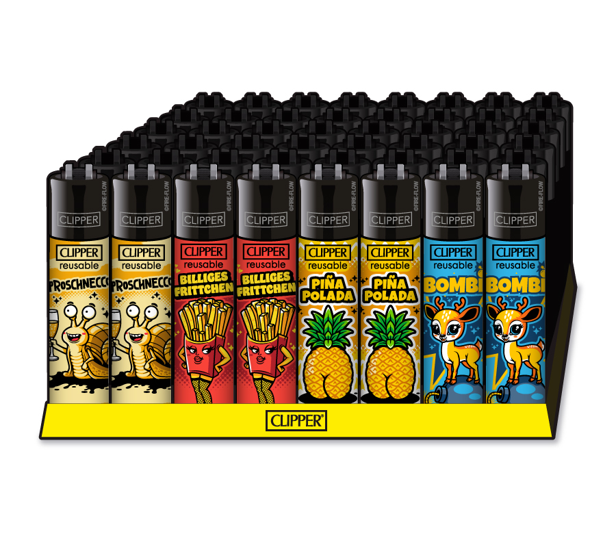 Feuerzeug, Clipper, Einweg, Wiederverwendbar, Motiv-Designs