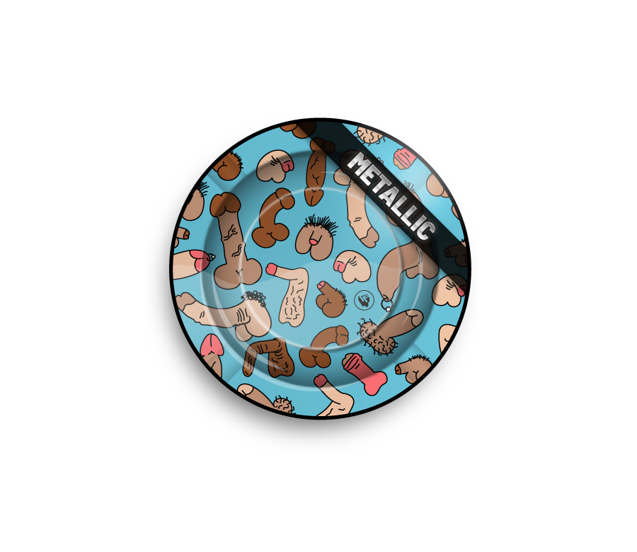 B6 FIRE-FLOW™ Metal Ashtray Dick Pattern metallic (⌀135 mm)