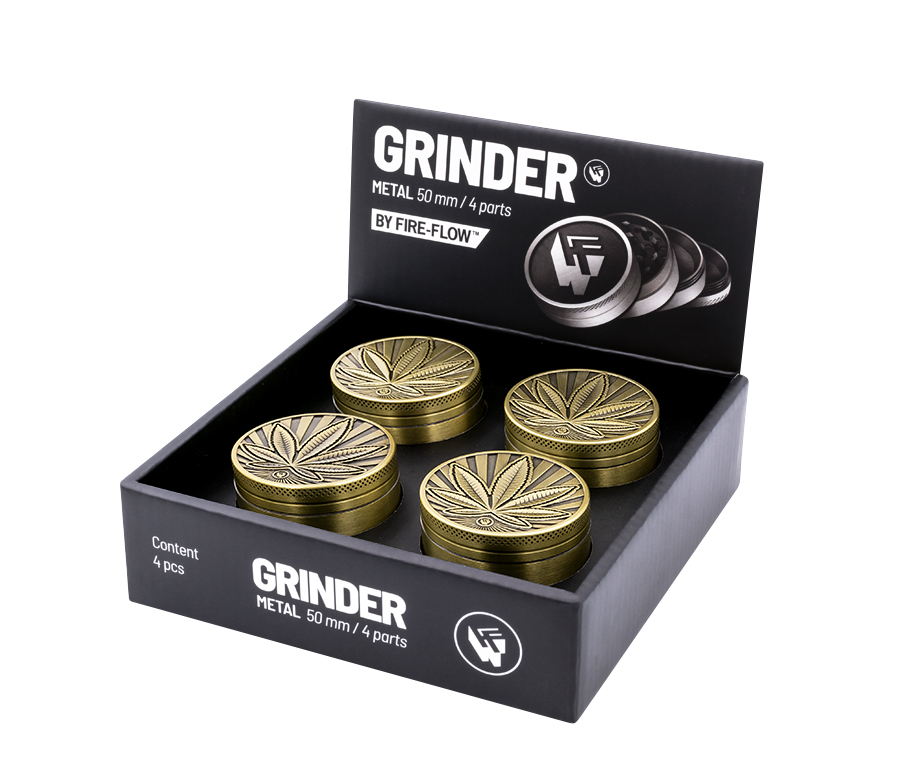 B4 FIRE-FLOW™ Metal Grinder Gold HIGHLIFE (⌀50 mm / 4-parts)