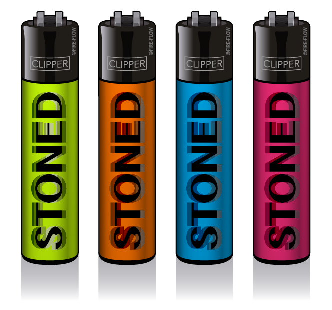 B48 CLIPPER CLASSIC Large Stoned Blurry Fluo