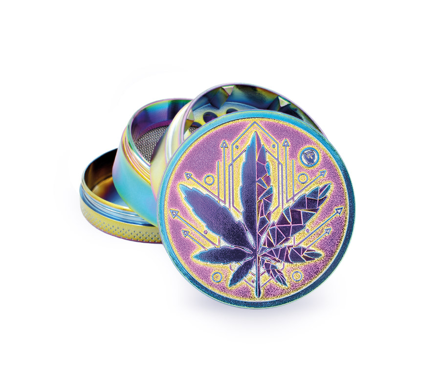 B4 FIRE-FLOW™ Metal Grinder Icy GEOMETRICAL LEAF (⌀50 mm / 4-parts)