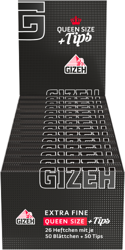 B26 GIZEH BLACK Queen Size Papers + Tips