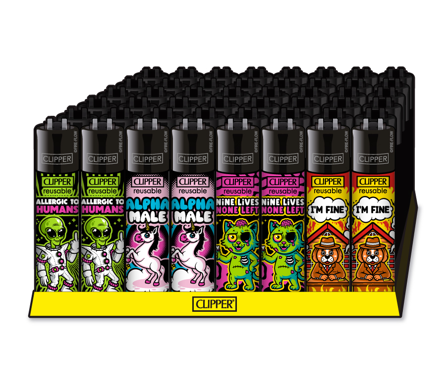 Feuerzeug, Butan, Clipper, Körperkunst, verschiedene Farben