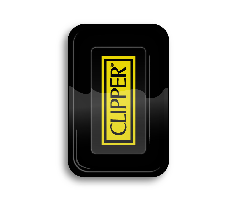 B4 FIRE-FLOW™ Metal Rolling Tray Clipper Logo Black (275 mm x 175 mm)