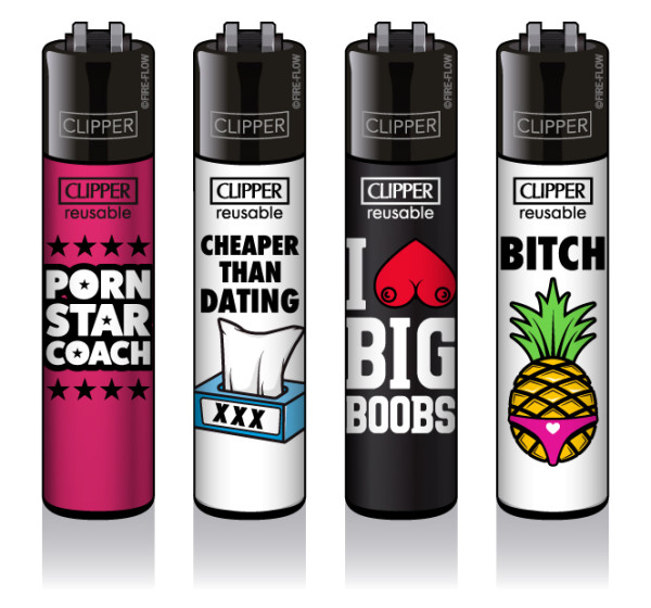 4er Set CLIPPER CLASSIC Large Porn Slogan #2