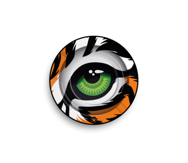 FIRE-FLOW™ Metal Ashtray Feline Eyes Tiger