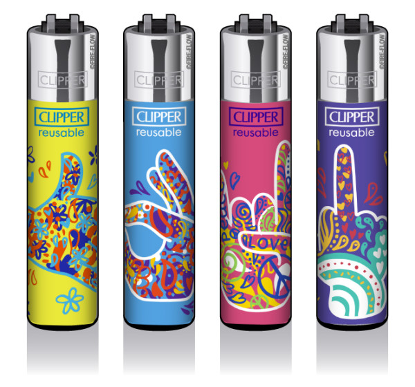 4er Set CLIPPER CLASSIC Large Hippie Hands #2