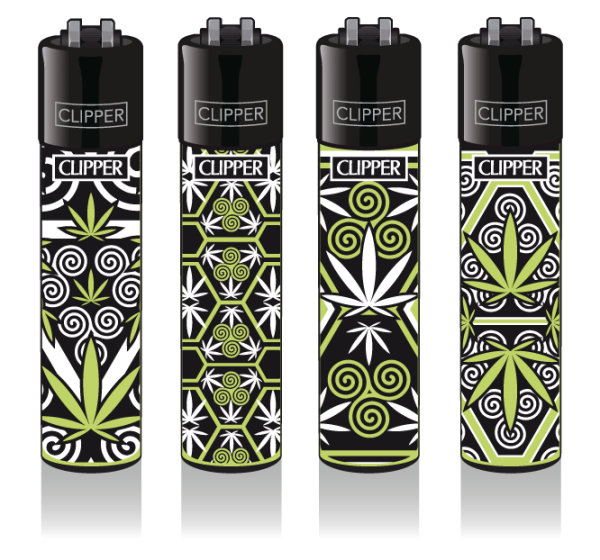 4er Set CLIPPER CLASSIC Large Weed Pattern #3