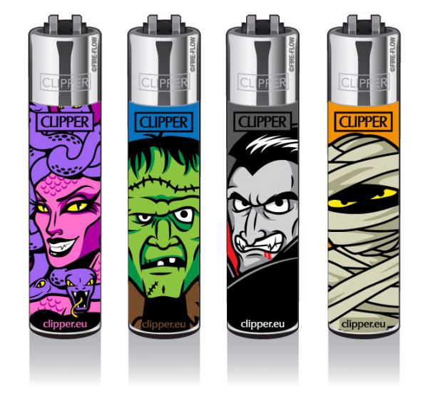 4er Set CLIPPER CLASSIC Large Cartoon Monster