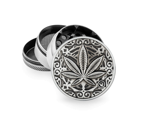 B6 FIRE-FLOW™ Metal Grinder Silver Trance Leaf (⌀50 mm / 4-parts)