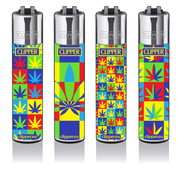 4er Set CLIPPER CLASSIC Large Pop Art Leaves 2a