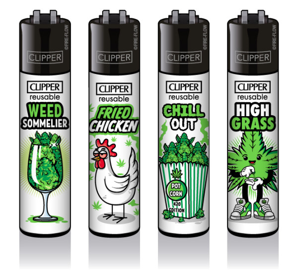 4er Set CLIPPER CLASSIC Large Weed Slogan #10