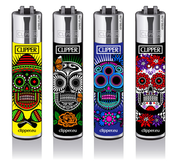4er Set CLIPPER CLASSIC Large Mexican Skullz #4