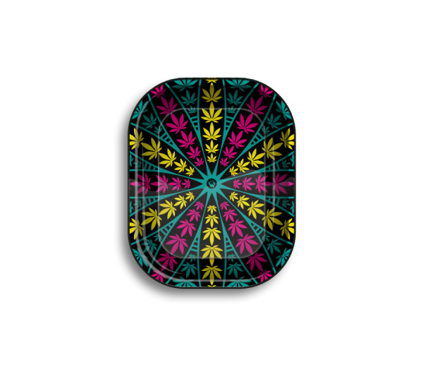 FIRE-FLOW™ Metal Rolling Tray Mandala Leaves (140 mm x 180 mm)