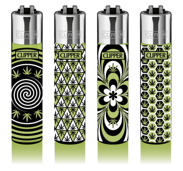 4er Set CLIPPER CLASSIC Large Weed Pattern