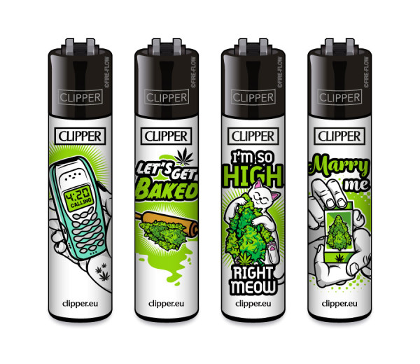 4er Set CLIPPER CLASSIC Large Weed Slogan #3