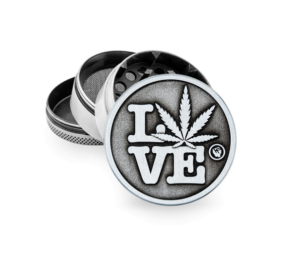 B6 FIRE-FLOW™ Metal Grinder Silver 420 Love (⌀50 mm / 4-parts)