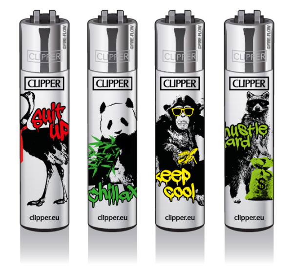 4er Set CLIPPER CLASSIC Large Streetart Animals