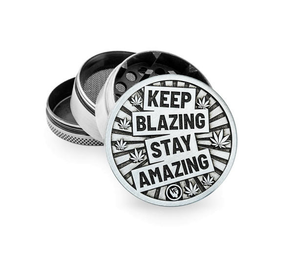 B6 FIRE-FLOW™ Metal Grinder Silver Keep Blazing (⌀50 mm / 4-parts)