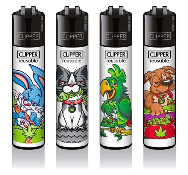 4er Set CLIPPER CLASSIC Large Stoned Animals