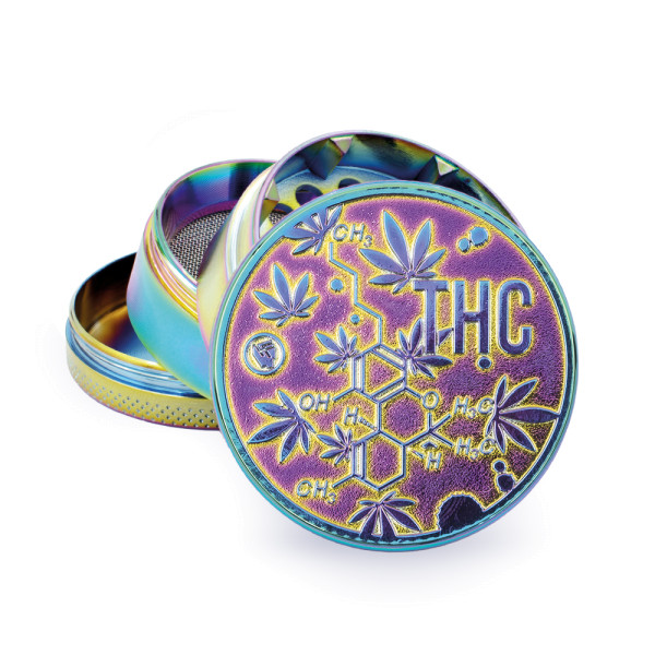 B6 FIRE-FLOW™ Metal Grinder Icy THC Molecule (⌀50 mm / 4-parts)