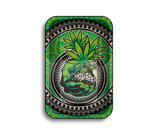 FIRE-FLOW™ Metal Rolling Tray Grass Art 2 (275 mm x 175 mm)