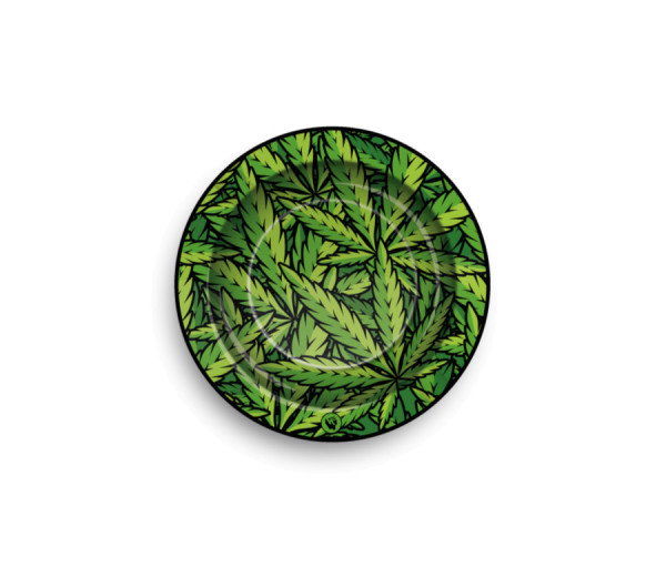 FIRE-FLOW™ Metal Ashtray Leaves #33 Green