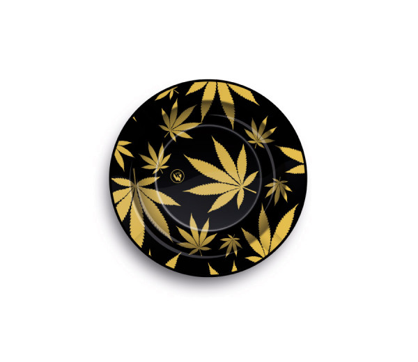 FIRE-FLOW™ Metal Ashtray Leaves Gold